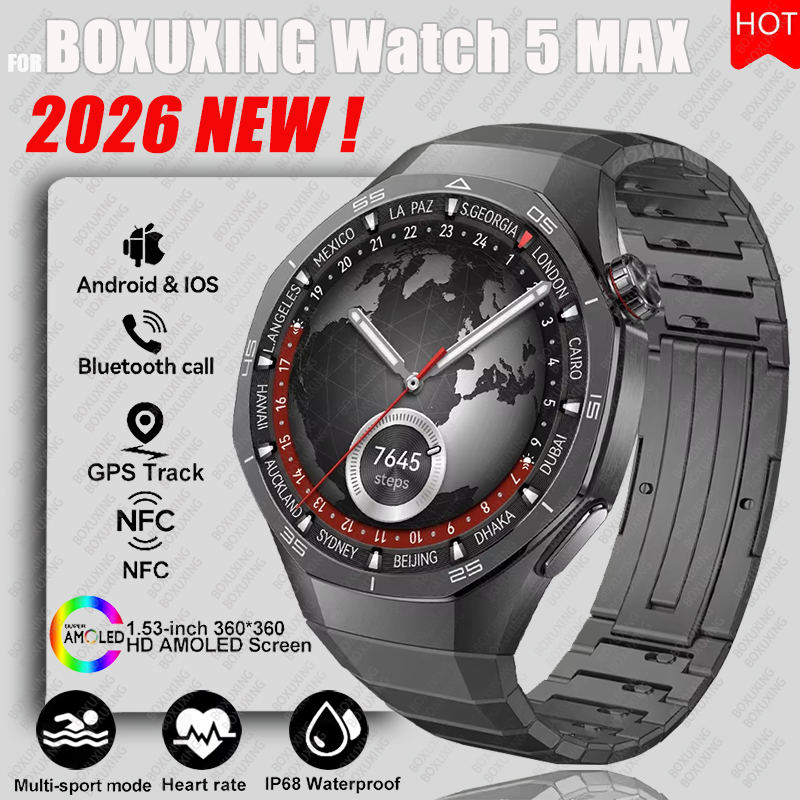 Smartwatch Health Watches For Men - Jam Tangan BOXUXING 5 MAX 2026