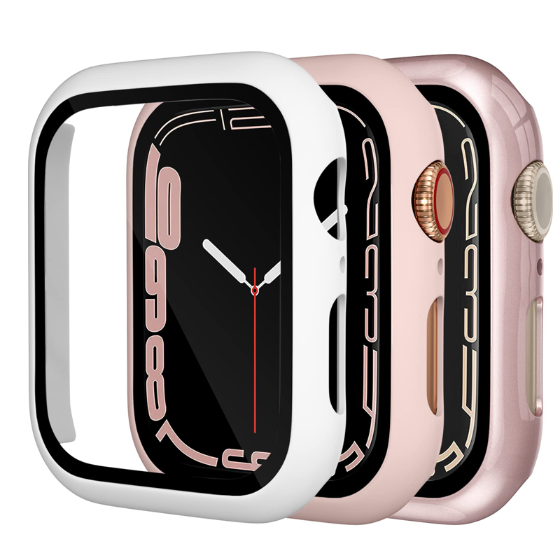 Iwatch Smartwatch Series 7 - Pelindung layar bumper kaca Tempered, +