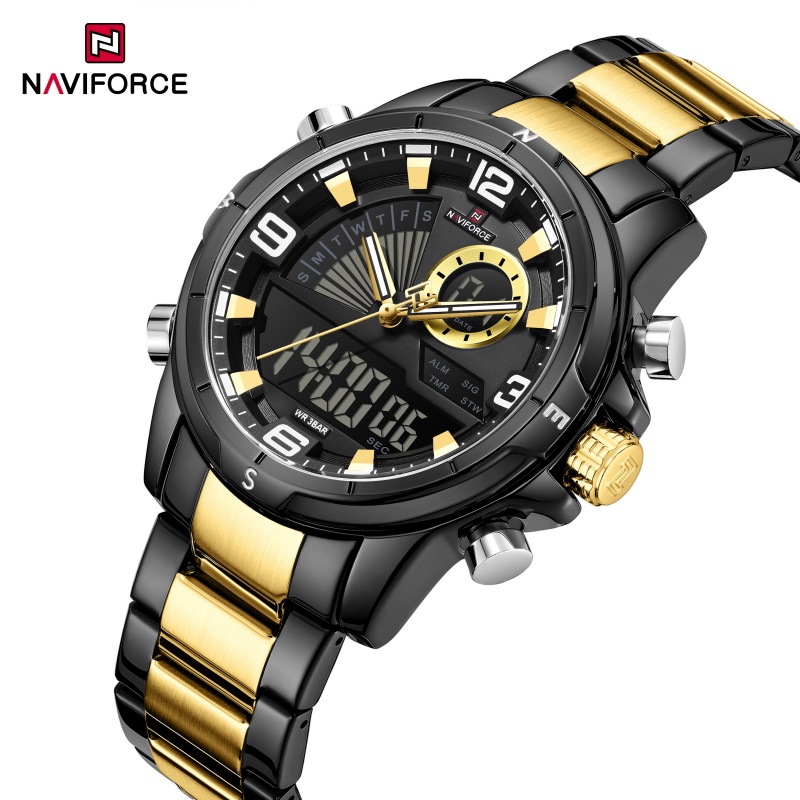 Analog Quartz Watch - NAVIFORCE Jam Tangan Pria Dual Display