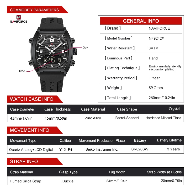 NAVIFORCE Jam Tangan Pria Laya - Analog Quartz Watch ulasan dan harga