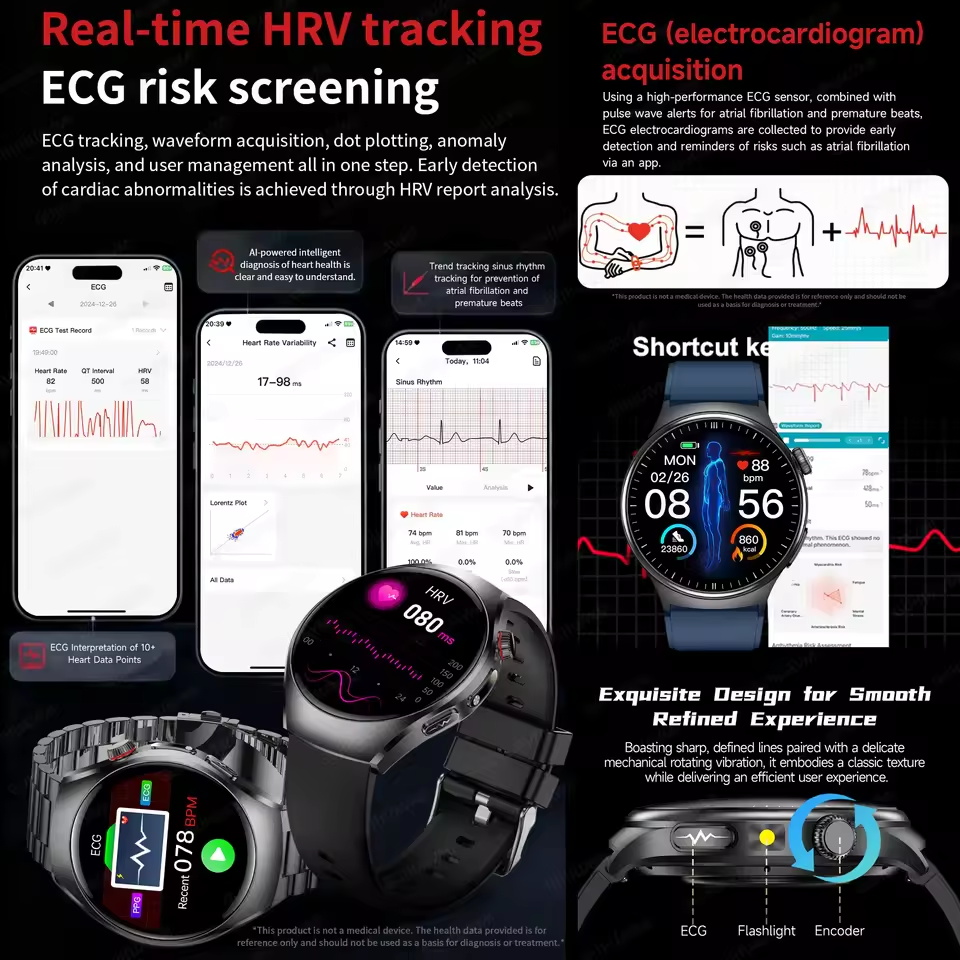 Jam Tangan Pintar EKG Akurat B - Smartwatch Health Watches For Men ulasan dan harga