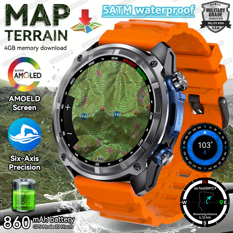 Jam Tangan Pintar GPS Peta Med - Smartwatch New Watches 2025 ulasan dan harga