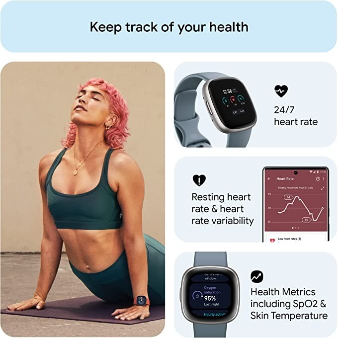 Fitbit Versa 4 Jam Tangan Pint - Heart Rate Gps Watch ulasan dan harga