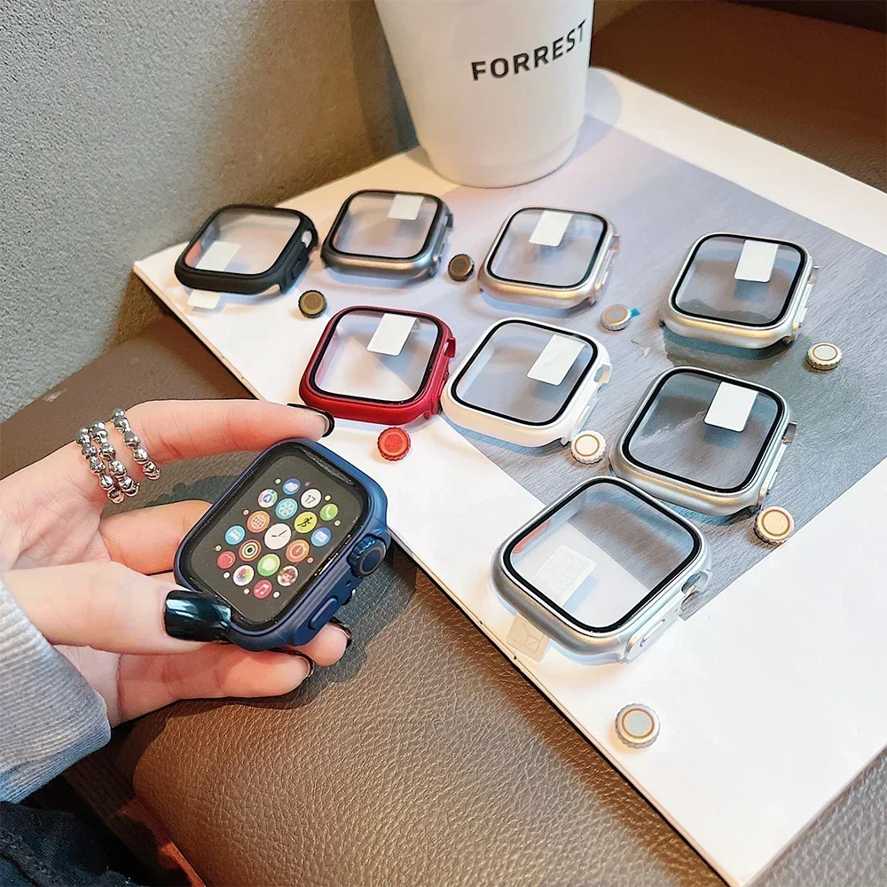 2 buah kaca Tempered + penutup - Iwatch Smartwatch Series 7 ulasan dan harga