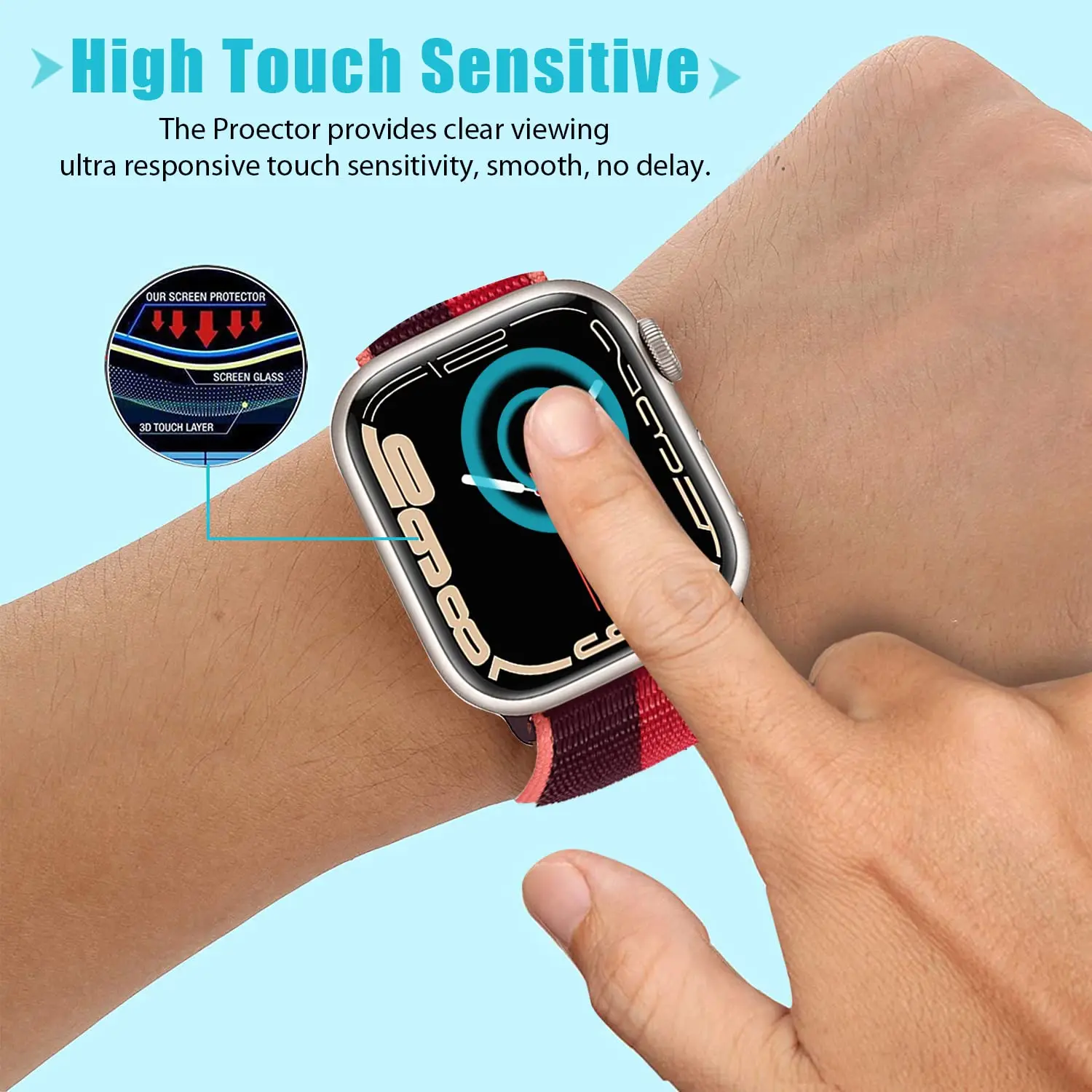 Kaca Tempered 3D untuk Apple W - Iwatch Smartwatch Series 7 ulasan dan harga