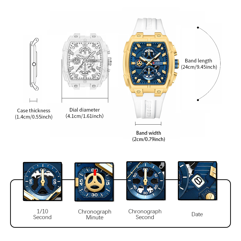 Jam Tangan Mewah Vintage CURRE - Chronograph Sport Watch ulasan dan harga