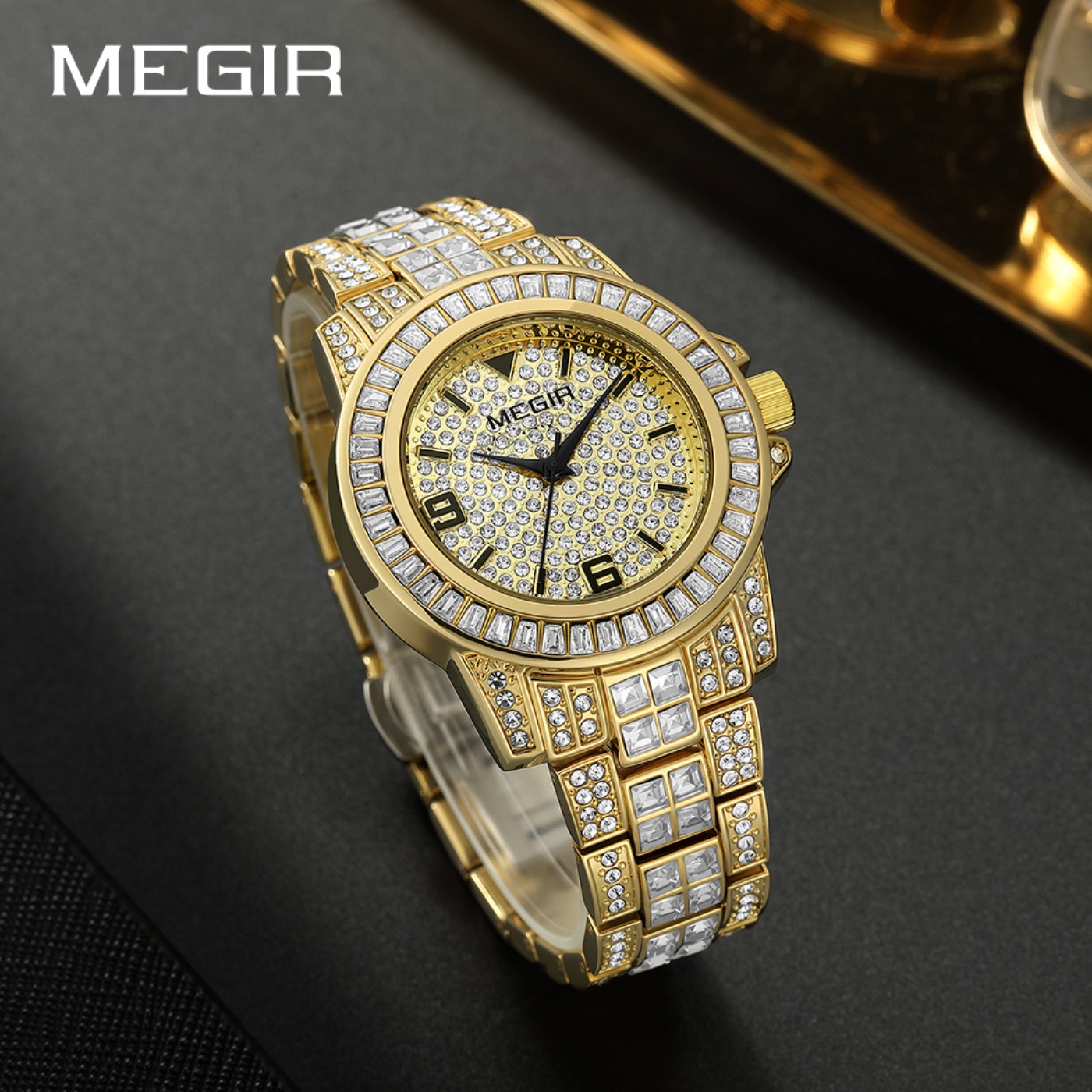 MEGIR Jam Tangan Berlian Mewah - Analog Quartz Watch ulasan dan harga