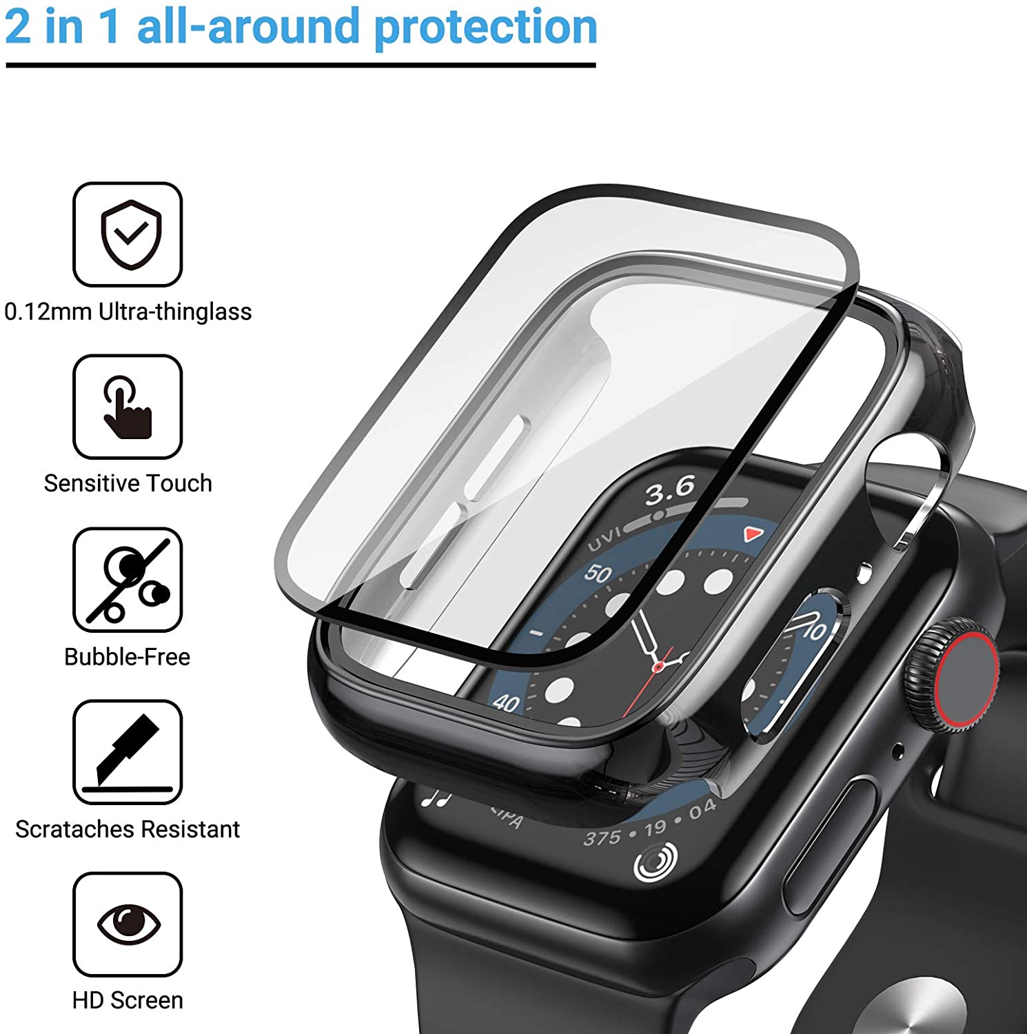 Kaca + penutup untuk Apple Wat - Iwatch Smartwatch Series 7 ulasan dan harga