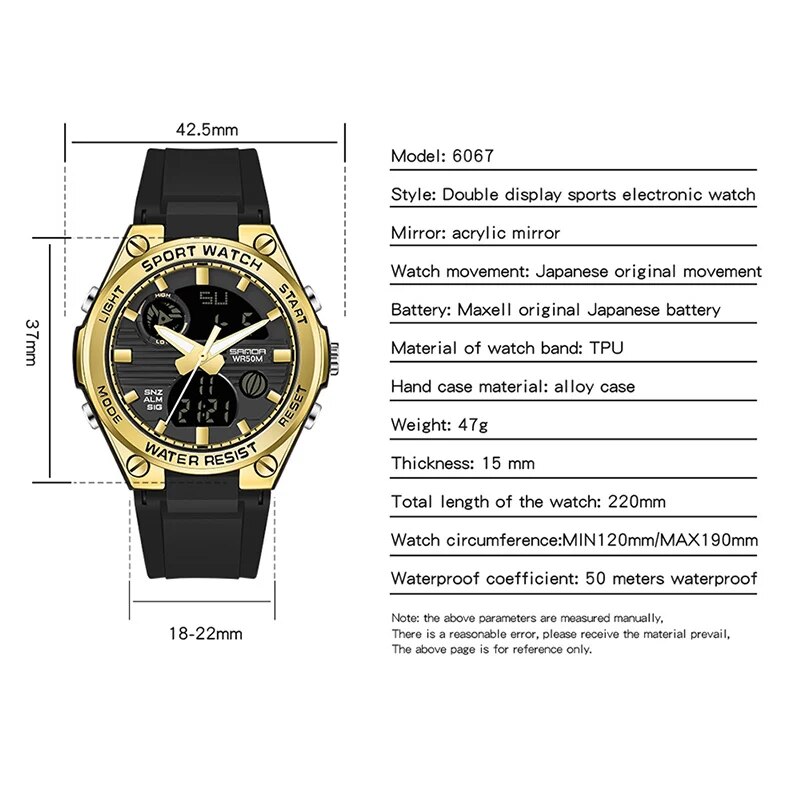 SANDA jam tangan Digital LED w - Chronograph Sport Watch ulasan dan harga