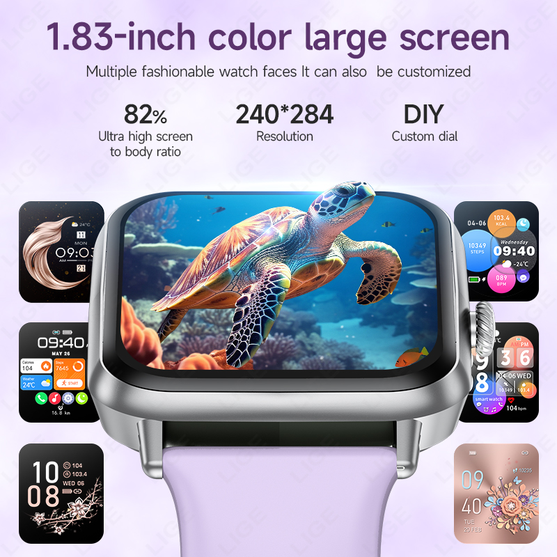 LIGE Jam Tangan Pintar Layar H - Watches Ladies Smartwatch ulasan dan harga