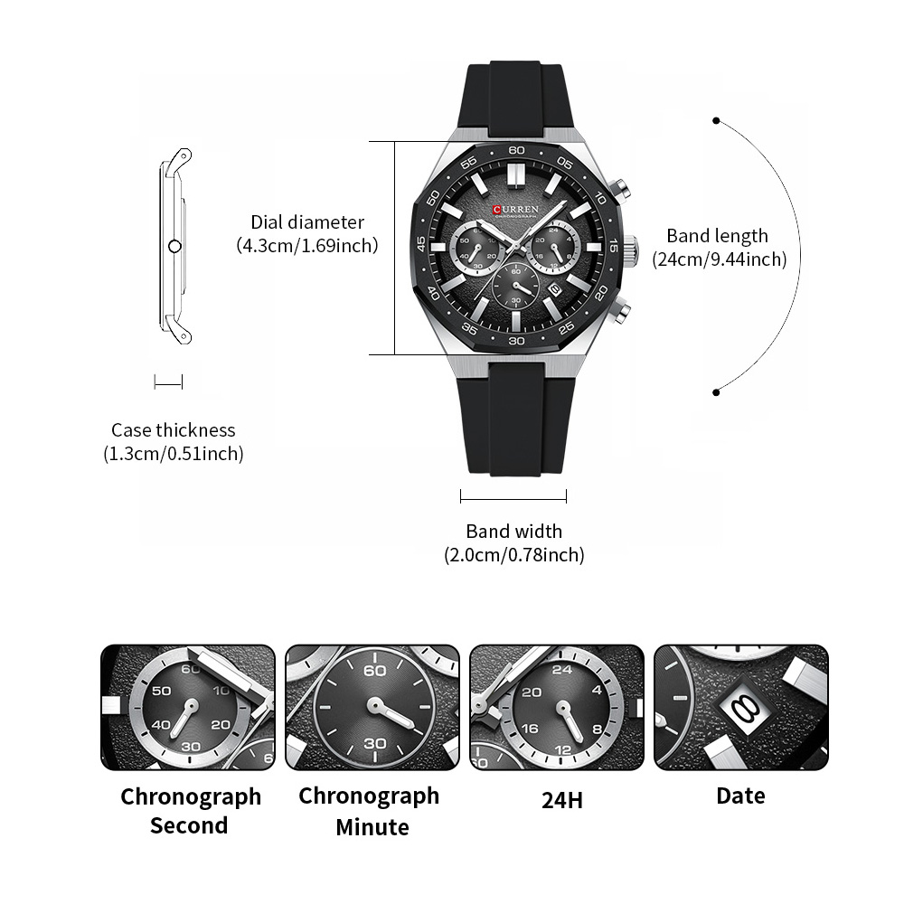 CURREN Jam Tangan Olahraga Pri - Analog Quartz Watch ulasan dan harga