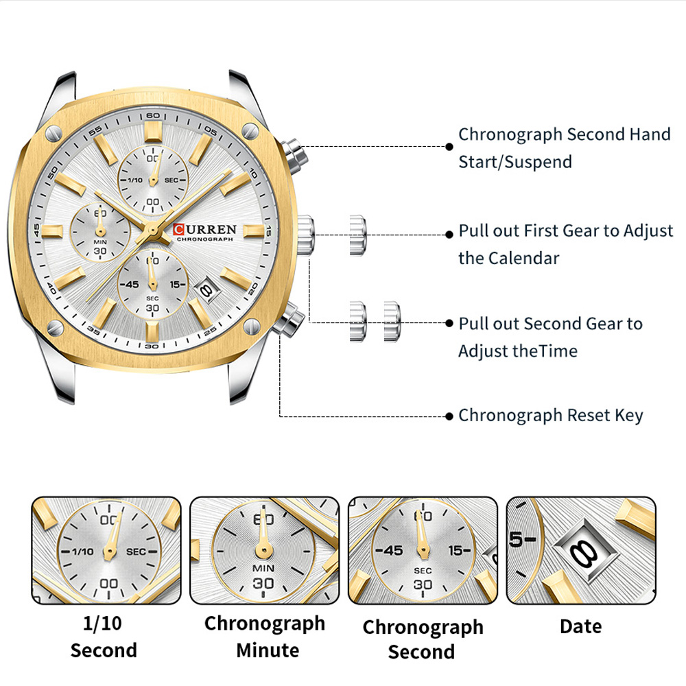 CURREN Jam Tangan Olahraga Pri - Chronograph Sport Watch ulasan dan harga