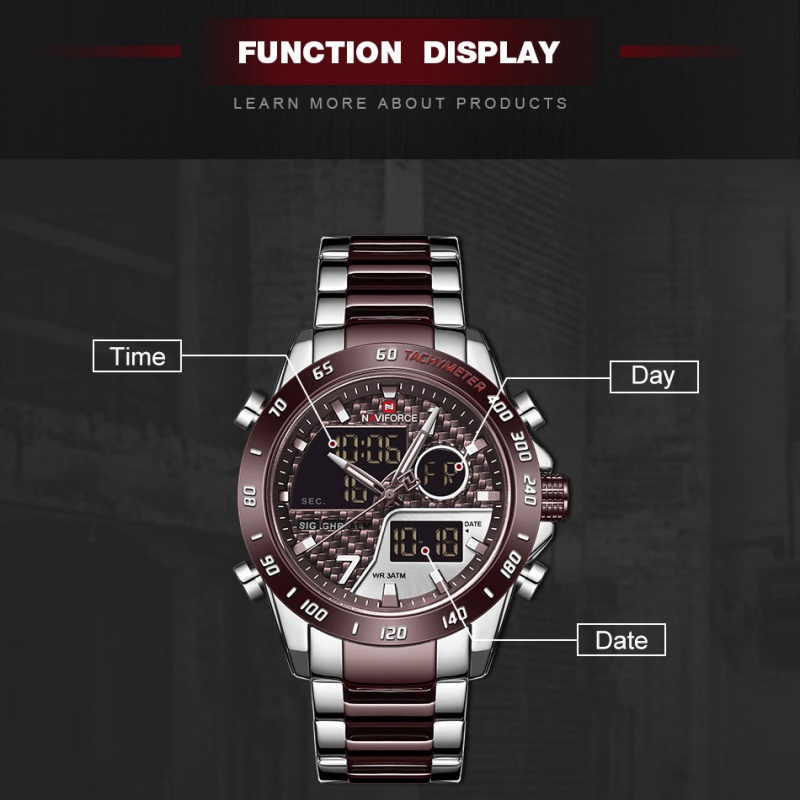NAVIFORCE Jam Tangan Pria Anal - Analog Quartz Watch ulasan dan harga