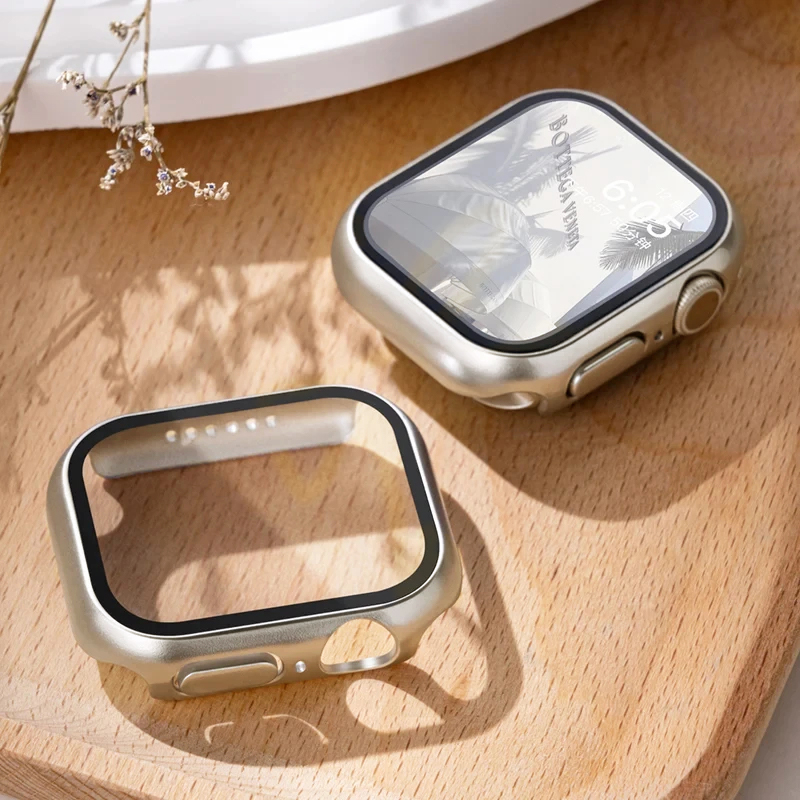 Penutup + kaca Tempered untuk  - Iwatch Smartwatch Series 7 ulasan dan harga